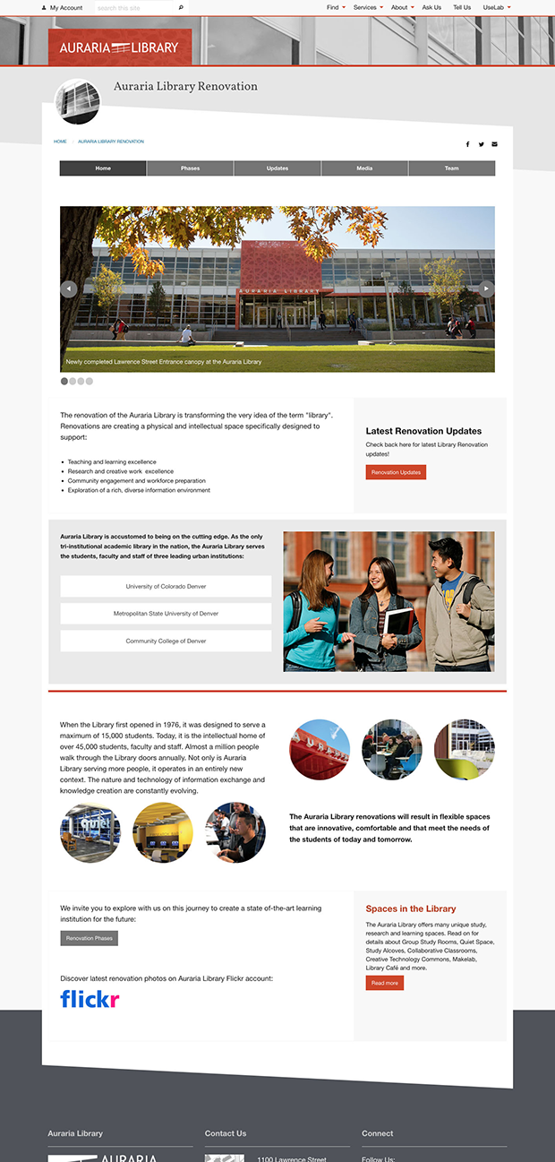 Auraria Library Website Redesign Women in Drupal Team Adapting Drupal